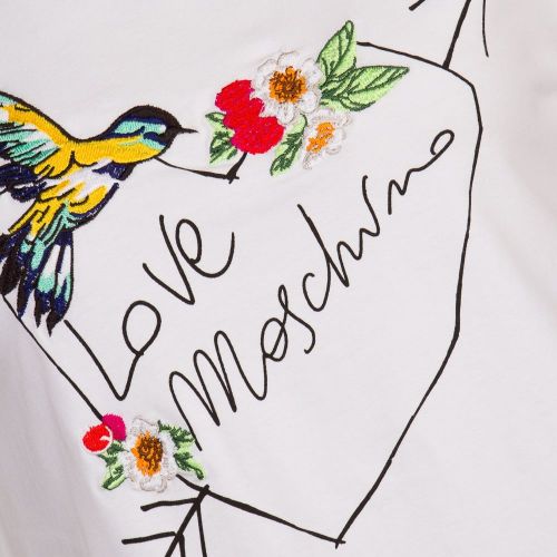 Womens White Bird Heart Tee Shirt 72643 by Love Moschino from Hurleys