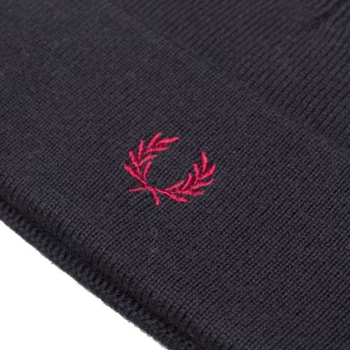 Mens Navy Merino Wool Beanie 52215 by Fred Perry from Hurleys