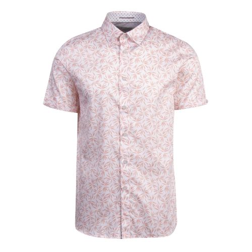 Mens Coral Krosa Leaf Print S/s Shirt 73423 by Ted Baker from Hurleys