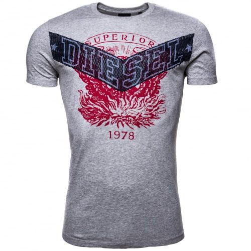 Mens Grey T-Diego-Go S/s Tee Shirt 56635 by Diesel from Hurleys