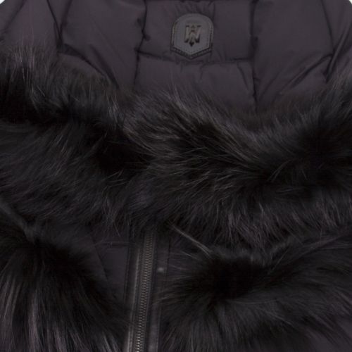 Womens Black Kadalina Fur Hooded Down Jacket 50171 by Mackage from Hurleys