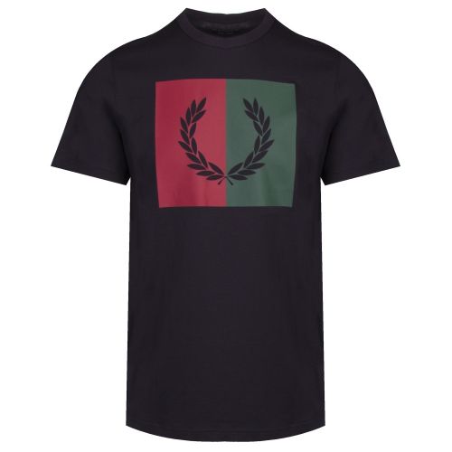 Mens Navy Split Laurel Wreath S/s T Shirt 38157 by Fred Perry from Hurleys