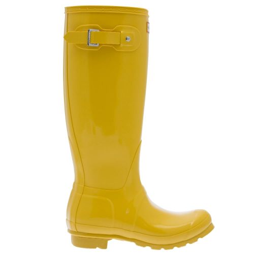Womens Yellow Original Tall Gloss Wellington Boots 26069 by Hunter from Hurleys