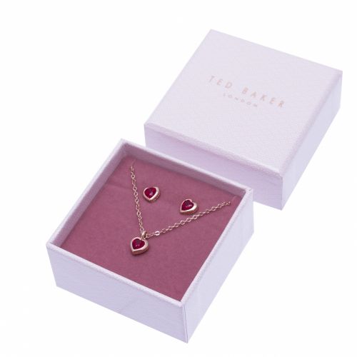 Womens Rose Gold/Red Hadeya Crystal Heart Gift Set 40612 by Ted Baker from Hurleys