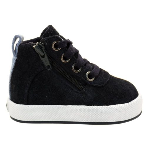 Baby Navy Suede Hi Tops (17-26) 65378 by BOSS from Hurleys