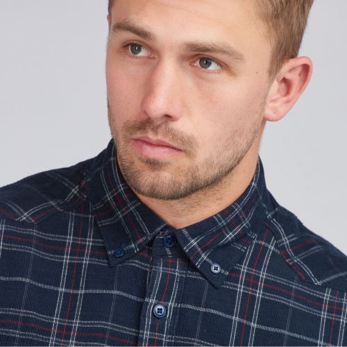 Mens Navy 1857 Check L/s Shirt 93935 by Barbour Steve McQueen Collection from Hurleys