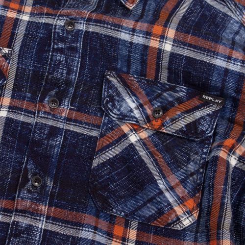Mens Carbon Check L/s Shirt 77386 by Replay from Hurleys