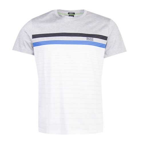 Athleisure Mens White Tee 12 Fine Stripe S/s T Shirt 26642 by BOSS from Hurleys