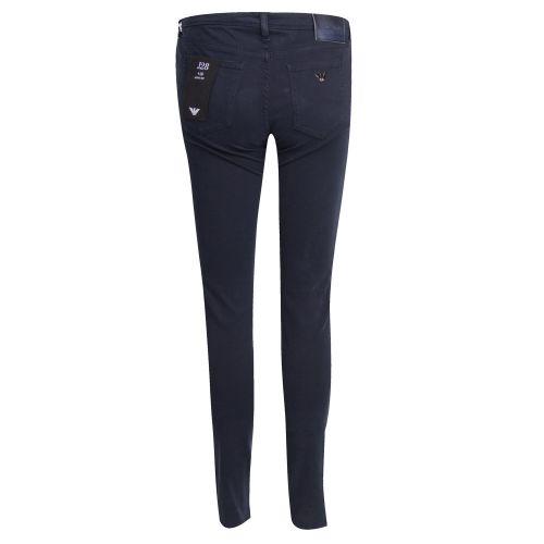 Womens Navy Moleskin J28 Mid Rise Skinny Fit Jeans 29091 by Emporio Armani from Hurleys