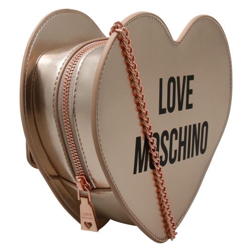 Womens Rose Gold Metallic Heart Crossbody Bag 57882 by Love Moschino from Hurleys