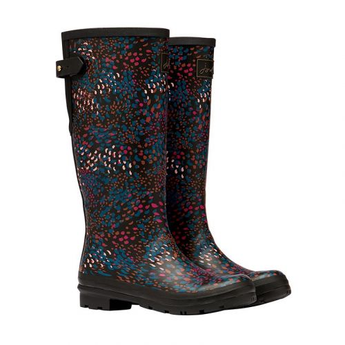 Womens Black Speckle Welly Print Boots 98805 by Joules from Hurleys
