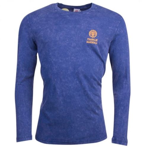 Mens Navy Crew Neck L/s T Shirt 16345 by Franklin + Marshall from Hurleys