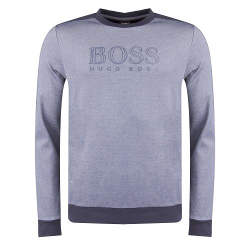 Mens Navy Branded Poly Mix Crew Neck Sweat Top 31911 by BOSS from Hurleys