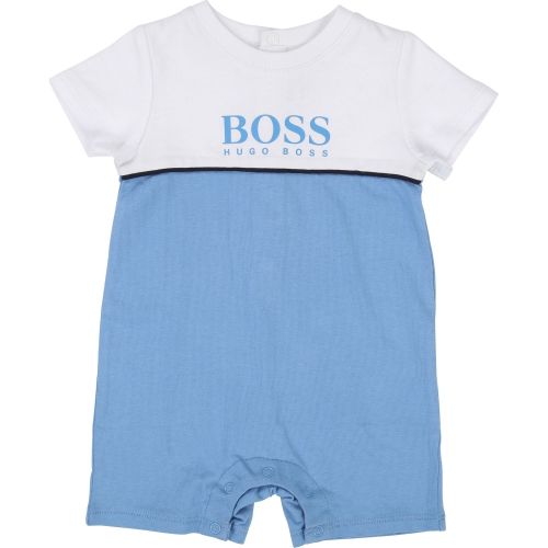 Baby Blue Contrast Colour Romper 38229 by BOSS from Hurleys