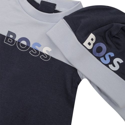 Baby Navy Hat + Babygrow Set 101860 by BOSS from Hurleys
