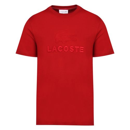 Mens Red Embroidered Croc S/s T Shirt 48797 by Lacoste from Hurleys