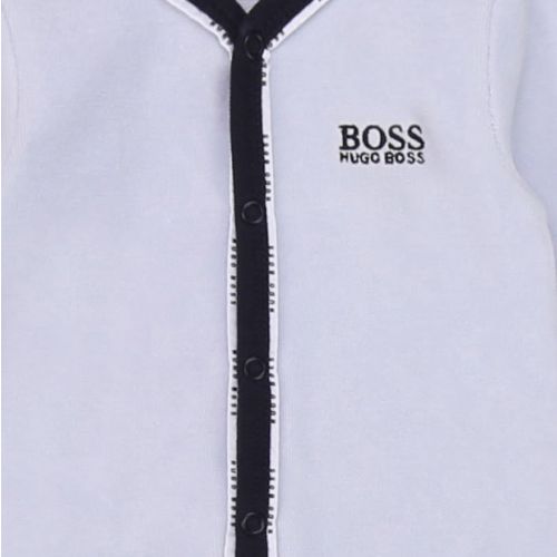Baby Pale Blue Logo Trim Babygrow 75255 by BOSS from Hurleys