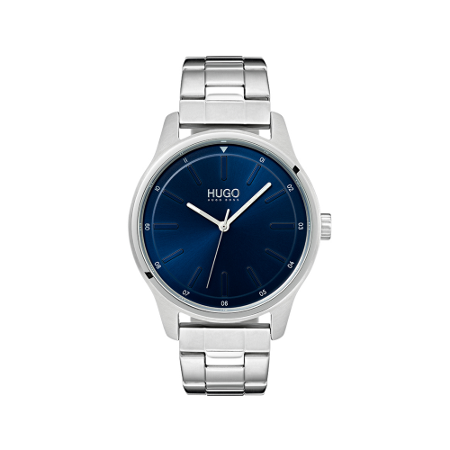 Mens Silver/Blue Dare Bracelet Watch 78745 by HUGO from Hurleys