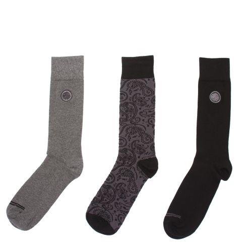 Mens Black Paisley 3 Pack Sock Gift Set 49267 by Pretty Green from Hurleys