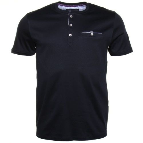 Mens Navy Shortay Henley S/s Tee Shirt 33048 by Ted Baker from Hurleys