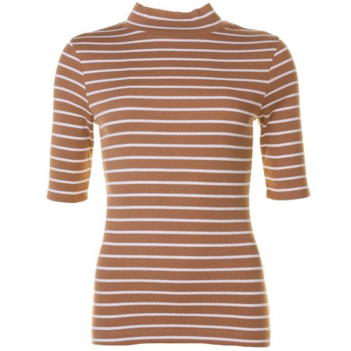 Womens Manuka & Classic Cream Duty Stripe S/s Polo Top 60373 by French Connection from Hurleys