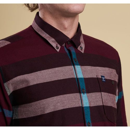 Heritage Mens Burgundy Alfie Check Slim Fit L/s Shirt 11969 by Barbour from Hurleys