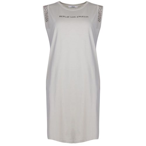Womens Light Grey Jersey Branded Dress 24841 by Replay from Hurleys