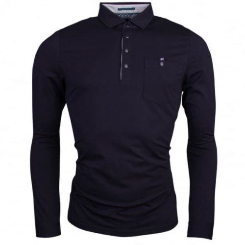 Mens Navy Denn L/s Polo Shirt 14208 by Ted Baker from Hurleys