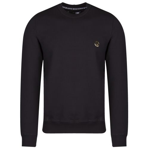 Mens Black Peace Badge Slim Fit Sweat Top 35247 by Love Moschino from Hurleys