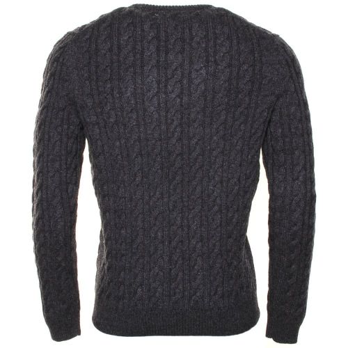 Mens Charcoal Marl Crew Cable Knitted Jumper 7561 by Lyle & Scott from Hurleys