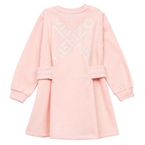 Girls Pink Branded Waisted Dress 91734 by Kenzo from Hurleys