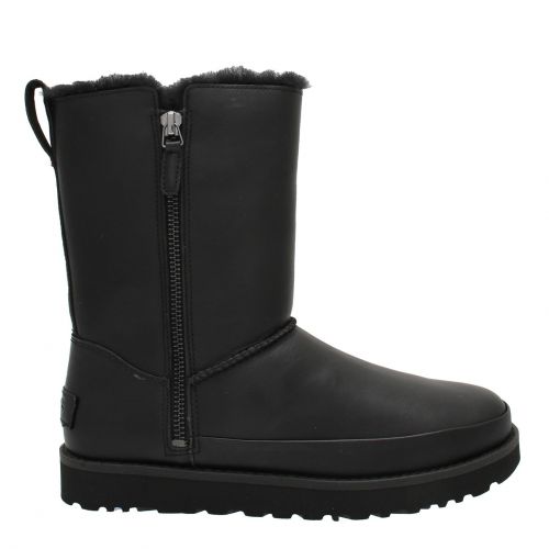 Womens Black Classic Zip Short Leather Boots 79134 by UGG from Hurleys