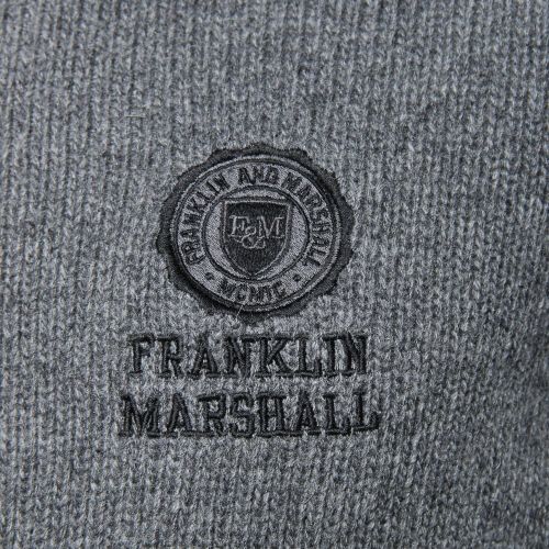 Mens Grey Embroidered Logo Crew Knitted Jumper 18910 by Franklin + Marshall from Hurleys