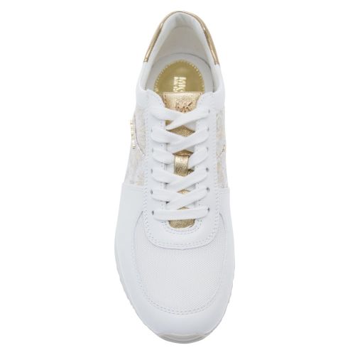 Womens Optic & Gold Allie Flower Trainers 20216 by Michael Kors from Hurleys