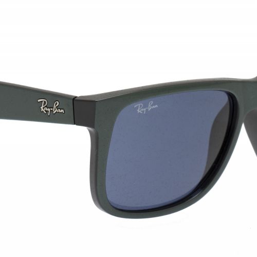 Mens Green Metallic On Black RB4165 Justin Sunglasses 52405 by Ray-Ban from Hurleys