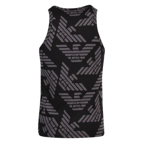 Mens Black/Grey Eagle Printed Vest Top 58796 by Emporio Armani Bodywear from Hurleys