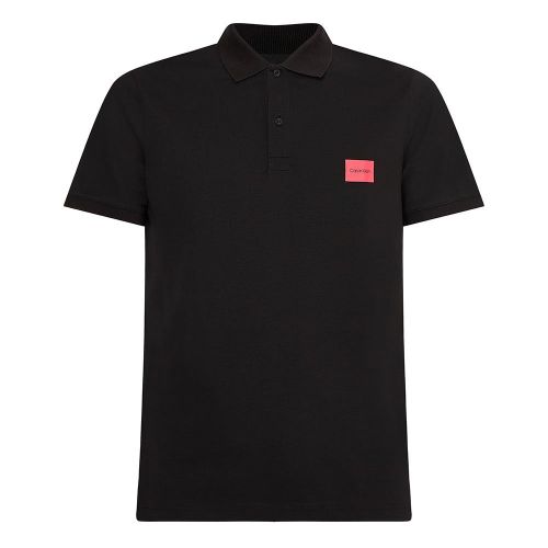 Mens Black Stretch Badge Slim Fit S/s Polo Shirt 86904 by Calvin Klein from Hurleys