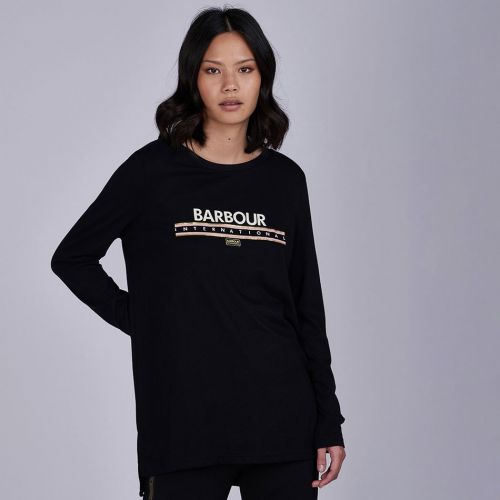 Womens Black Spada L/s T Shirt 79272 by Barbour International from Hurleys