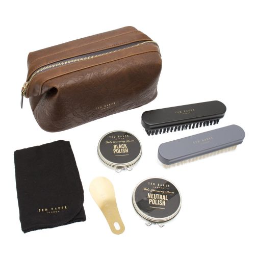 Mens Brown Embossed Shoe Care Kit 52266 by Ted Baker from Hurleys