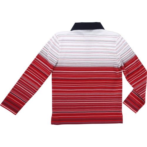 Boys Red Striped L/s Polo Shirt 16721 by BOSS from Hurleys