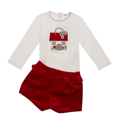 Infant Natural & Red House Top & Shorts Set 29817 by Mayoral from Hurleys