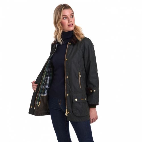 Womens Sage Icons 125 Beaufort Wax Jacket 46552 by Barbour from Hurleys