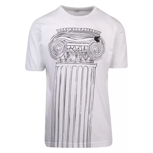 Anglomania Mens White Pillar Print Classic S/s T Shirt 54651 by Vivienne Westwood from Hurleys