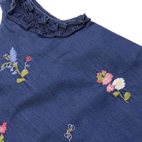 Girls Blue Embroidered Denim Dress 22605 by Mayoral from Hurleys
