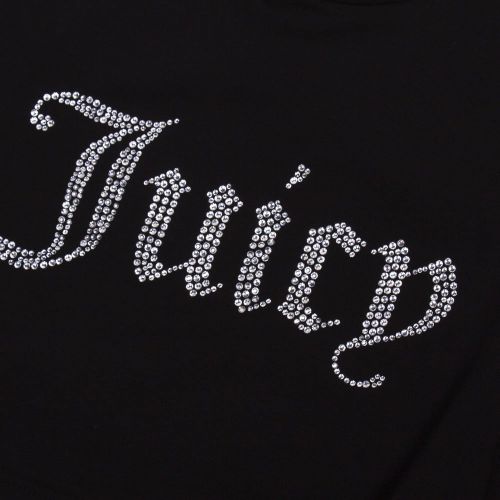 Womens Black Diamante Cropped S/s T Shirt 94913 by Juicy Couture from Hurleys