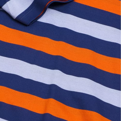 Mens Orange/Blue Multi Stripe Shark Fit S/s Polo Shirt 32835 by Paul And Shark from Hurleys