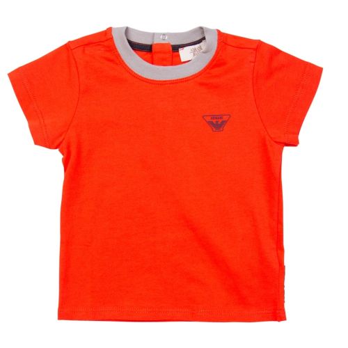 Baby Orange Basic Logo S/s T Shirt 19792 by Armani Junior from Hurleys