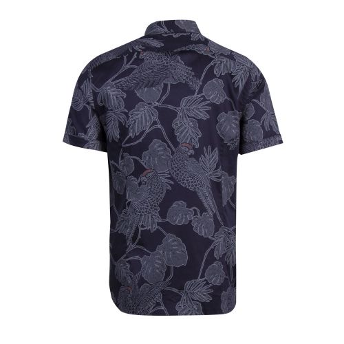Mens Navy Downdog Print S/s Shirt 73416 by Ted Baker from Hurleys