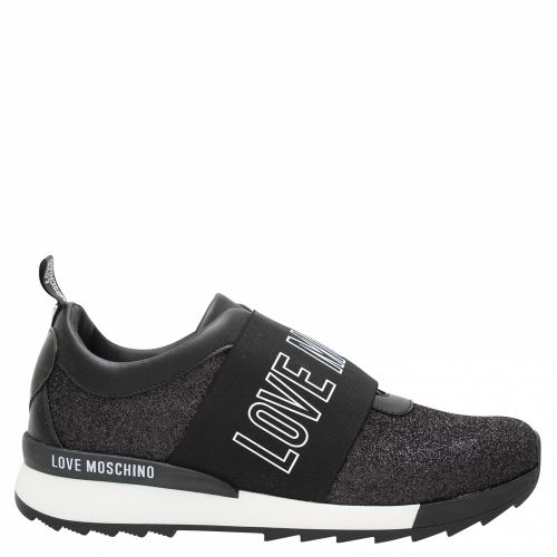 Womens Black Logo Strap Trainers 47969 by Love Moschino from Hurleys