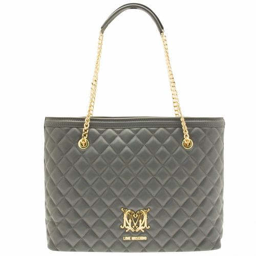 Womens Grey Quilted Logo Shopper Bag 17980 by Love Moschino from Hurleys